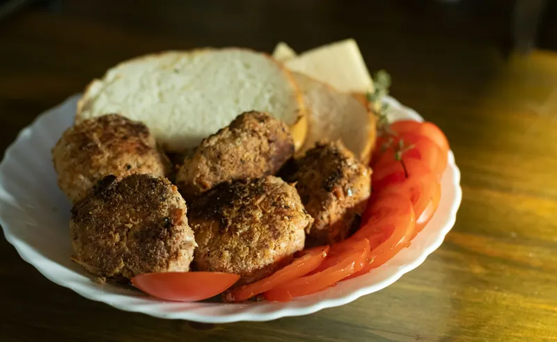 Lamb meatballs with couscous tomatoes and yogurt sauce